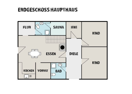 Erdgeschoss Haupthaus